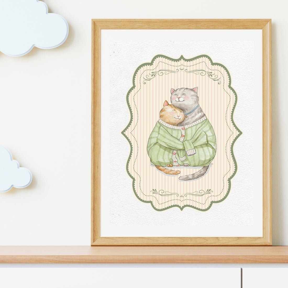 Vintage Kattepar Plakat Print Material - Printso