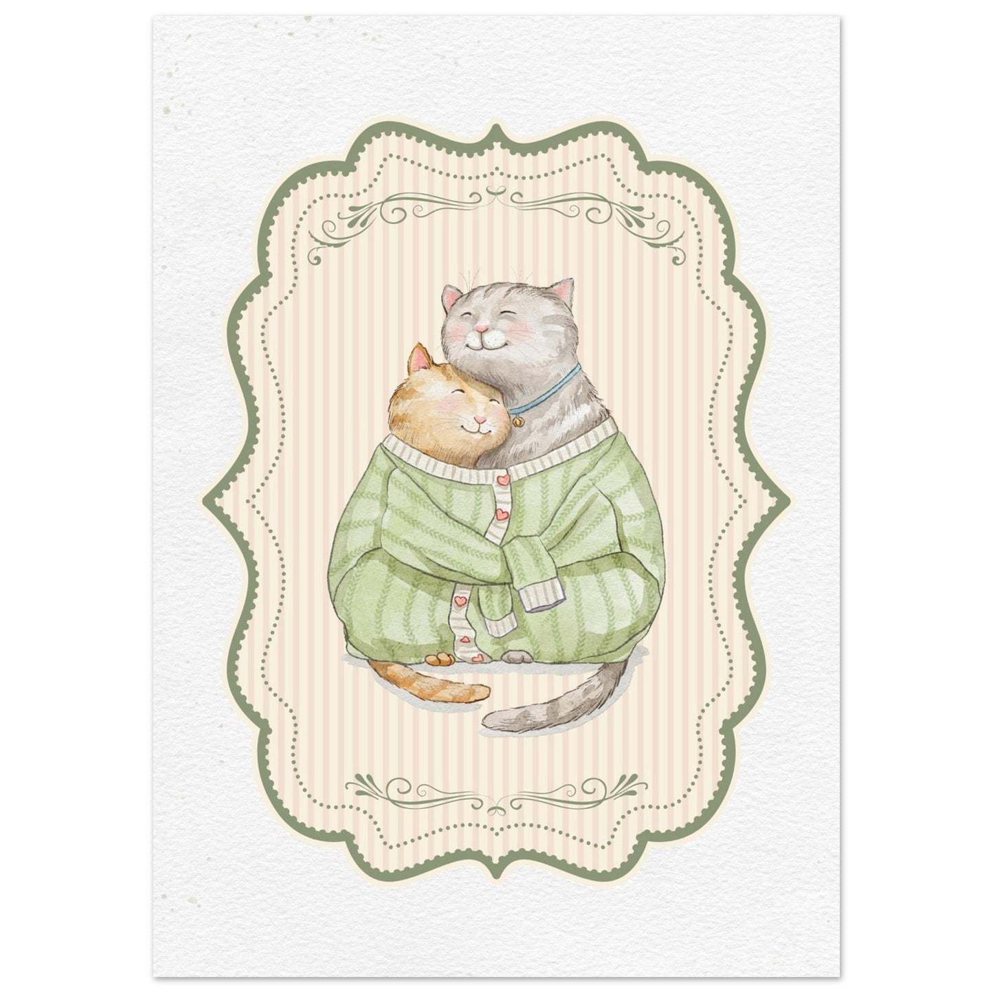 Vintage Kattepar Plakat Print Material - Printso