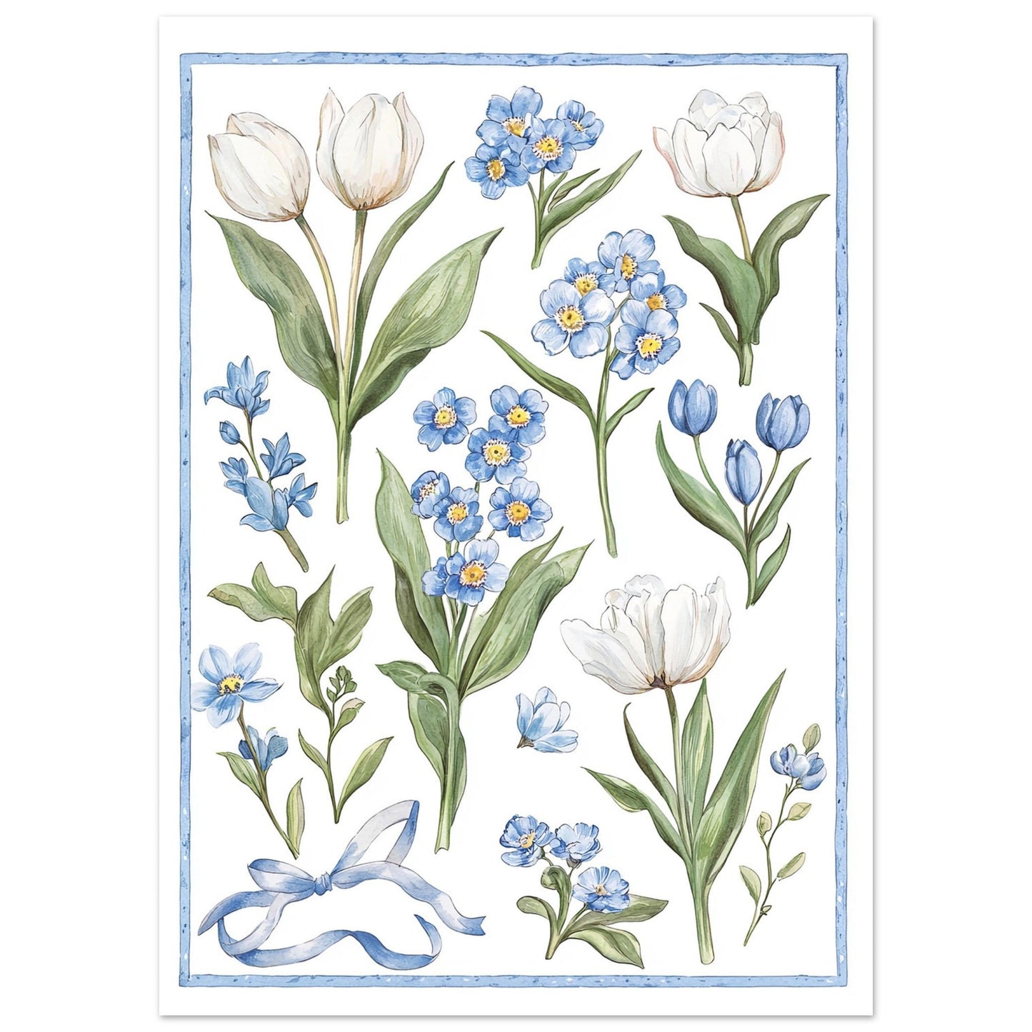 Vintage Vårblomster Plakat Print Material - Printso