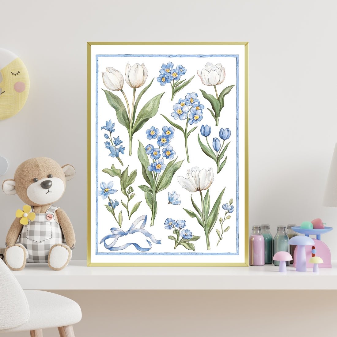 Vintage Vårblomster Plakat Print Material - Printso