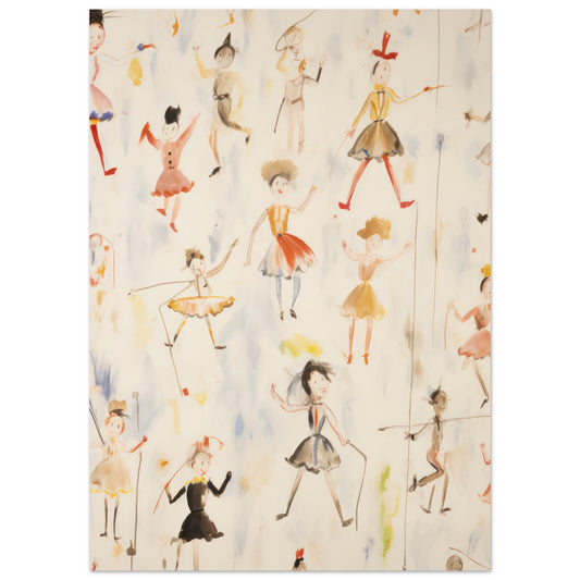 Vintage Figurer Plakat Print Material - Printso