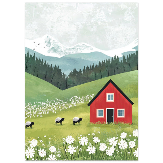 Vintage Gård Plakat Print Material - Printso