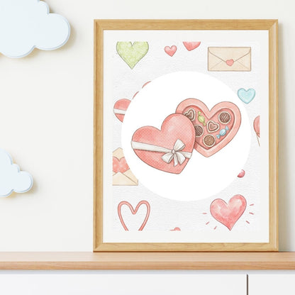 Vintage Hjerter Plakat Print Material - Printso