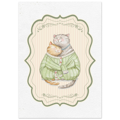 Vintage Kattepar Plakat Print Material - Printso
