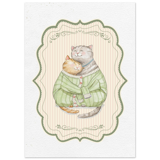 Vintage Kattepar Plakat Print Material - Printso