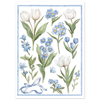 Vintage Vårblomster Plakat Print Material - Printso