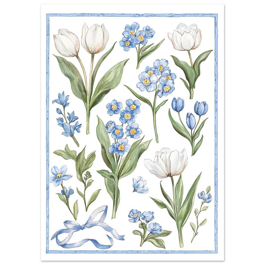 Vintage Vårblomster Plakat Print Material - Printso